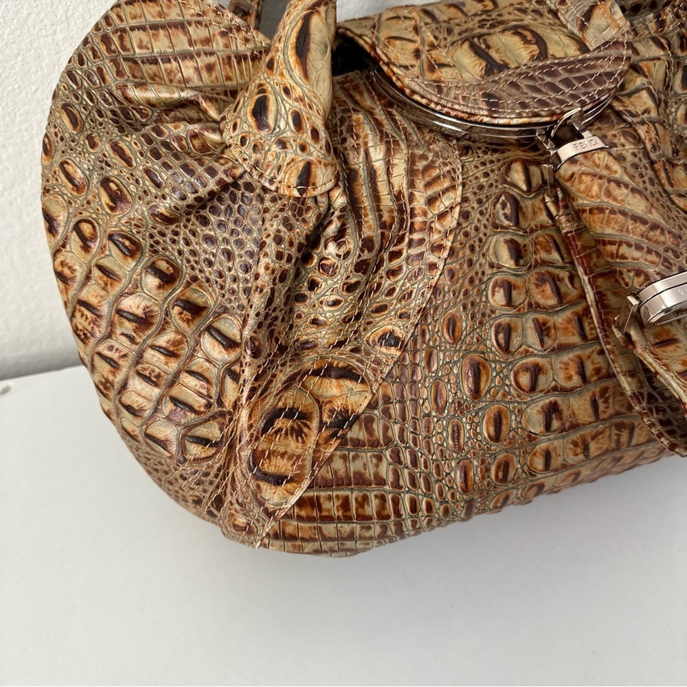 FENDI Bag Spy Bag Brown Caiman Embossed Shoulder Purse Limited Edition - Picture 4 of 16